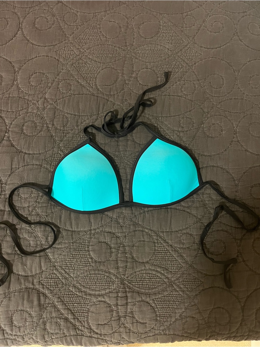 Ardene Turquoise Bikini Top with Black Trim